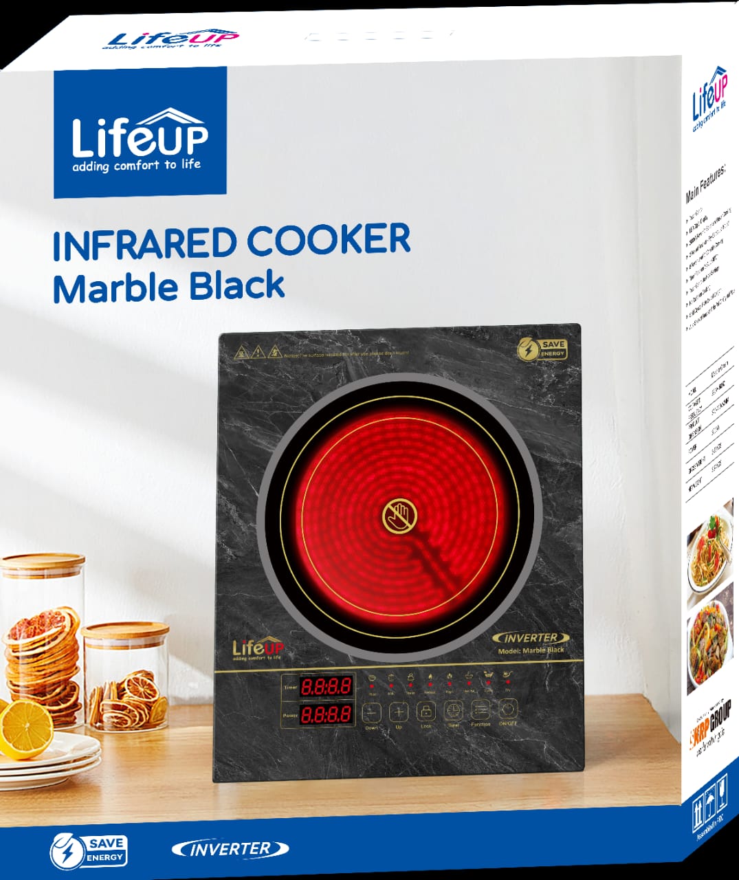 LifeUP Infrared Cooker Marble Black